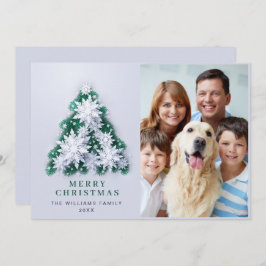 3D雪エレガント片クリスマスグリーティング写真 シーズンカード