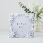 3D雪エレガント片企業のクリスマス サンキューカード (スタンド正面)