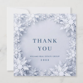 3D雪エレガント片企業のクリスマス サンキューカード