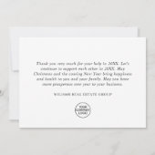 3D雪エレガント片企業のクリスマス サンキューカード (裏面)