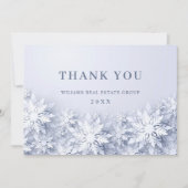 3D雪エレガント片企業のクリスマス サンキューカード (正面)