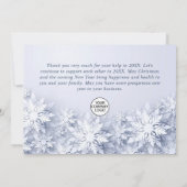 3D雪エレガント片企業のクリスマス サンキューカード (裏面)