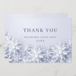 3D雪エレガント片企業のクリスマス サンキューカード