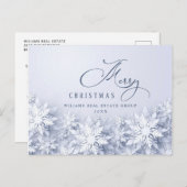 3D雪エレガント片企業のクリスマス ポストカード (正面/裏面)