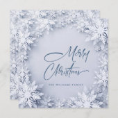 3D雪片エレガントクリスマスグリーティング シーズンカード (正面/裏面)