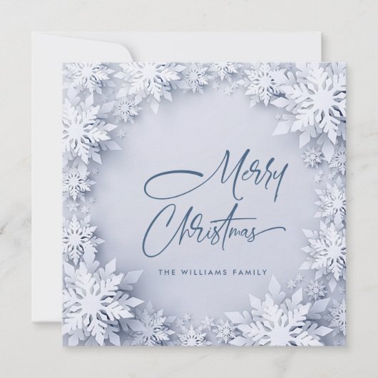 3D雪片エレガントクリスマスグリーティング シーズンカード (正面)