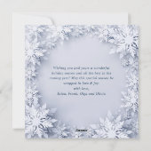 3D雪片エレガントクリスマスグリーティング シーズンカード (裏面)