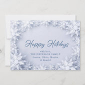 3D雪片エレガントクリスマスグリーティング シーズンカード (正面)