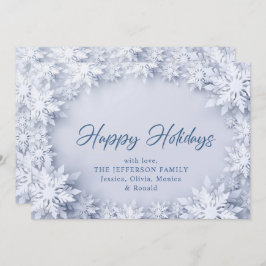 3D雪片エレガントクリスマスグリーティング シーズンカード