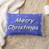 3D霜の降りたなメリークリスマス ランバークッション (ブランケット)