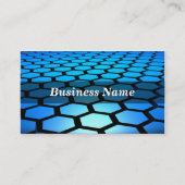 3D青い六角形の背景 名刺 (正面)