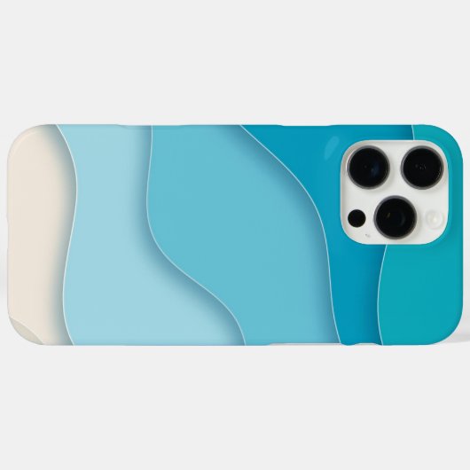 3D青い海波 Case-Mate iPhoneケース (裏面 (横))
