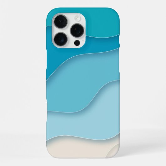 3D青い海波 iPhoneケース (裏面)