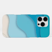 3D青い海波 iPhoneケース (裏面横)