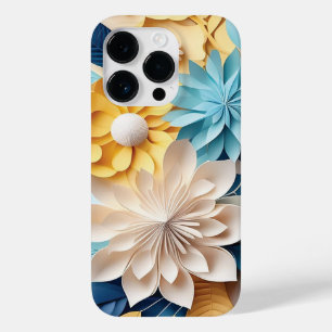 3D青と黄色のフローラファンタジー Case-Mate iPhone 14 PROケース
