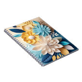 3D青と黄色の花 ノートブック (右側)
