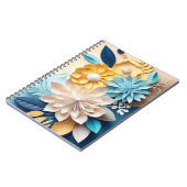 3D青と黄色の花 ノートブック (左側)