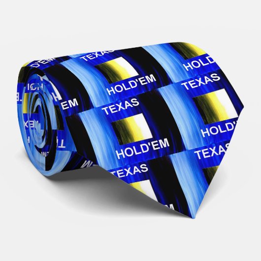 3D青の正方形のテキサス州の把握Emのトランプのポーカーのタイ ネクタイ (ロール)