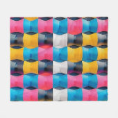 3D鮮やか砂時計の幾何学的パターン フリースブランケット (正面(横))