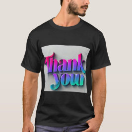 3D鮮やか Thank You Mens T-shirt Tシャツ