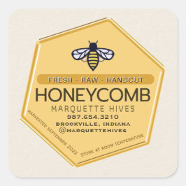 3D黄モダン六角スタイル化ビーハニカム スクエアシール