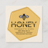 3D黄モダン六角スタイル化ビーハニーアイボリー スクエア名刺 (正面)