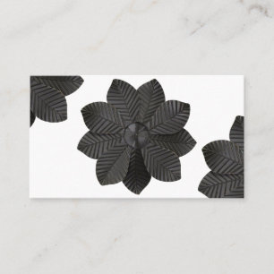 3D黒つや消し花 名刺
