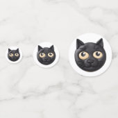 3D黒猫のデザイン コンフェッティ (裏面)