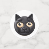 3D黒猫のデザイン コンフェッティ (スモール正面)
