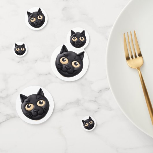 3D黒猫のデザイン コンフェッティ (グループ)