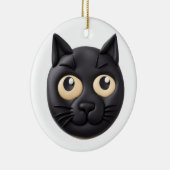 3D黒猫のデザイン セラミックオーナメント (右)