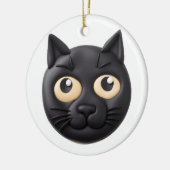 3D黒猫のデザイン セラミックオーナメント (左)
