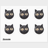 3D黒猫のデザイン ラウンドシール (シート)