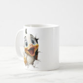 3D かわいいキャラクターのアヒルの雛の飛び出し コーヒーマグカップ (正面左)