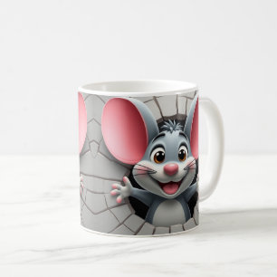 3D かわいいマウス マグカップ ラッピングデザイン