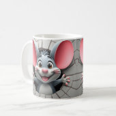 3D かわいいマウス マグカップ ラッピングデザイン (正面左)