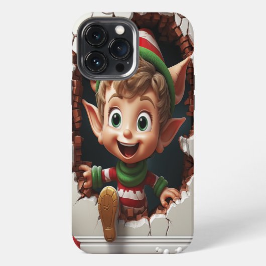 3D かわいい クリスマスエルフ iPhoneケース (裏面)