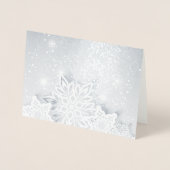 3D の雪の結晶 箔カード (正面)