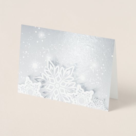 3D の雪の結晶 箔カード (正面)