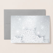 3D の雪の結晶 箔カード (封筒付き正面)