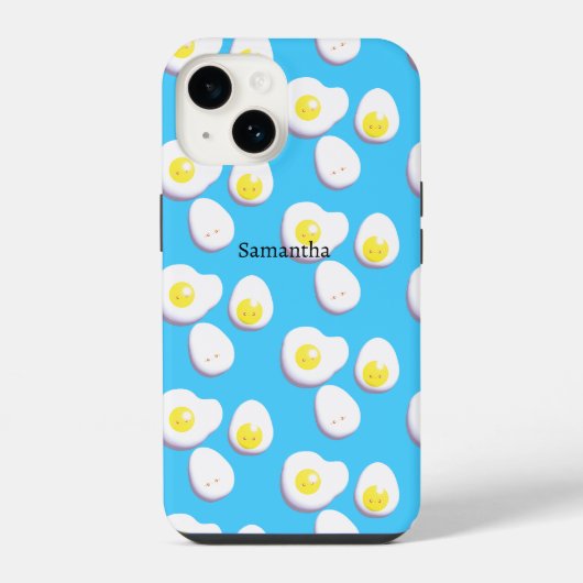 3D ゆで卵と揚げ卵 iPhoneケース (裏面)