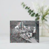 3D アナグリフ - ハンプトン ロード フェリー, シュロップシャー, イギリス ポストカード (スタンド正面)