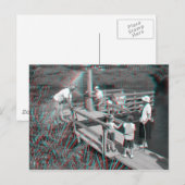 3D アナグリフ - ハンプトン ロード フェリー, シュロップシャー, イギリス ポストカード (正面/裏面)