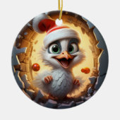 3D オリジナル クリスマスバード セラミックオーナメント (正面)