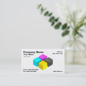 3D カラフル CMYKブロック 名刺 (スタンド正面)