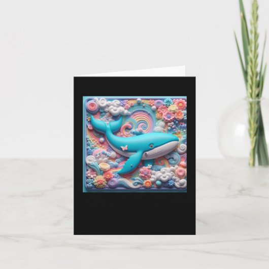 3D クジラ ステッカー カード (正面)