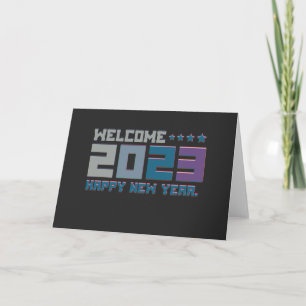 3D タイポグラフィーで迎える 2023 年の新年おめでとうございます カード