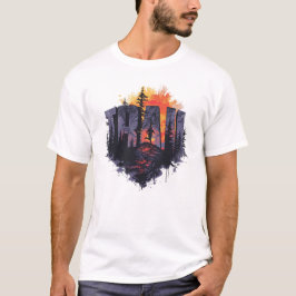 3D トレイル タイポグラフィー ネイチャー グラフィック Tシャツ