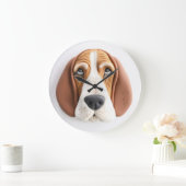 3D バセットハウンド犬 ラージ壁時計 (ホーム)