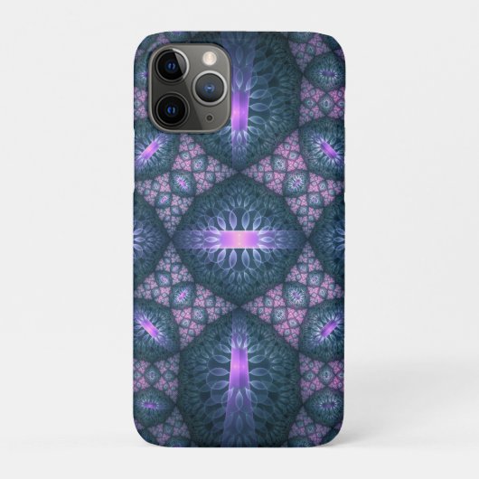 3D フラクタルアート パターン ターコイズ パープル ピンク Case-Mate iPhoneケース (裏)